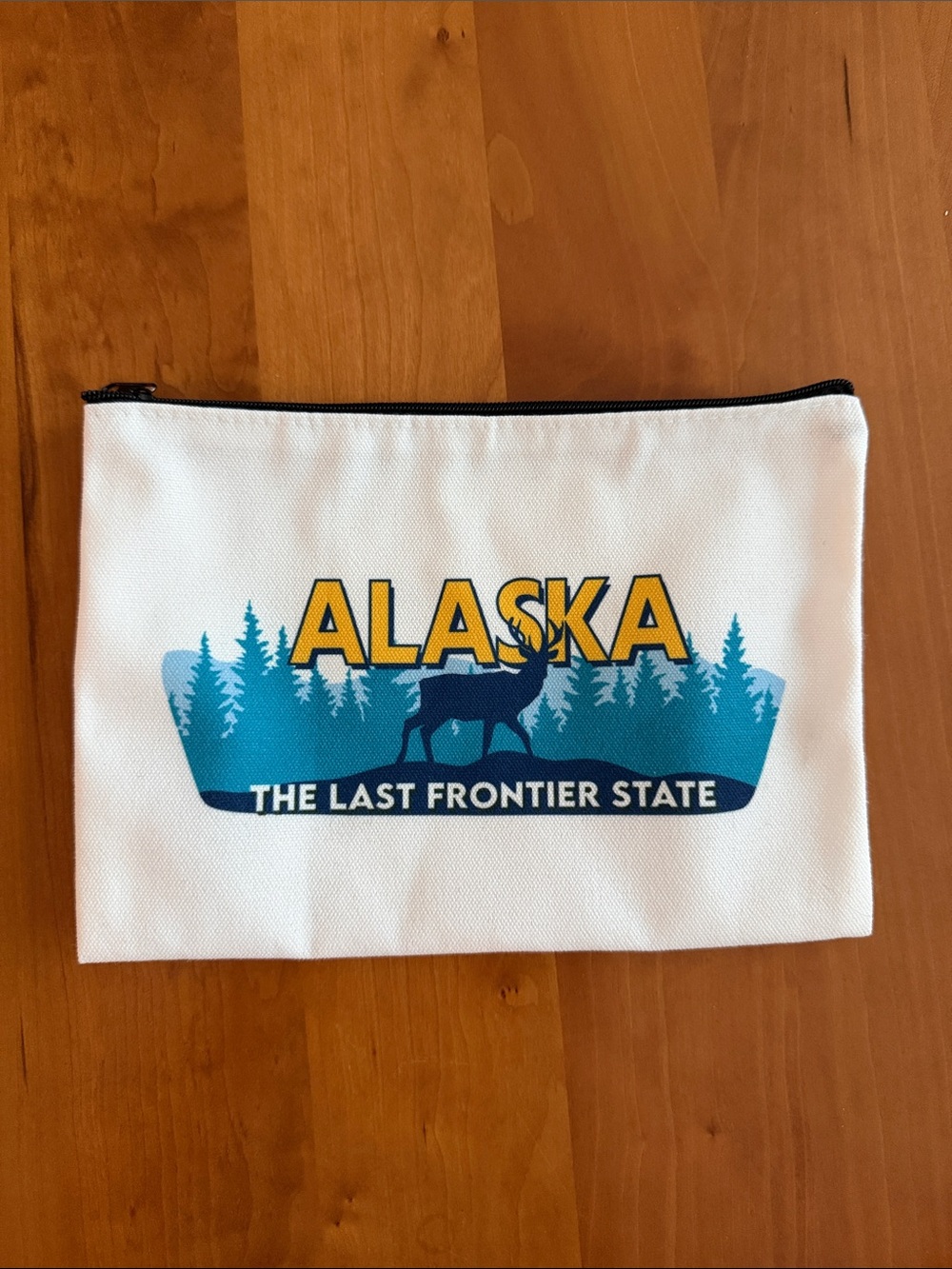 Alaska 'The Last Frontier State' Zip Pencil/Makeup/Accessories Pouch • NWOT
